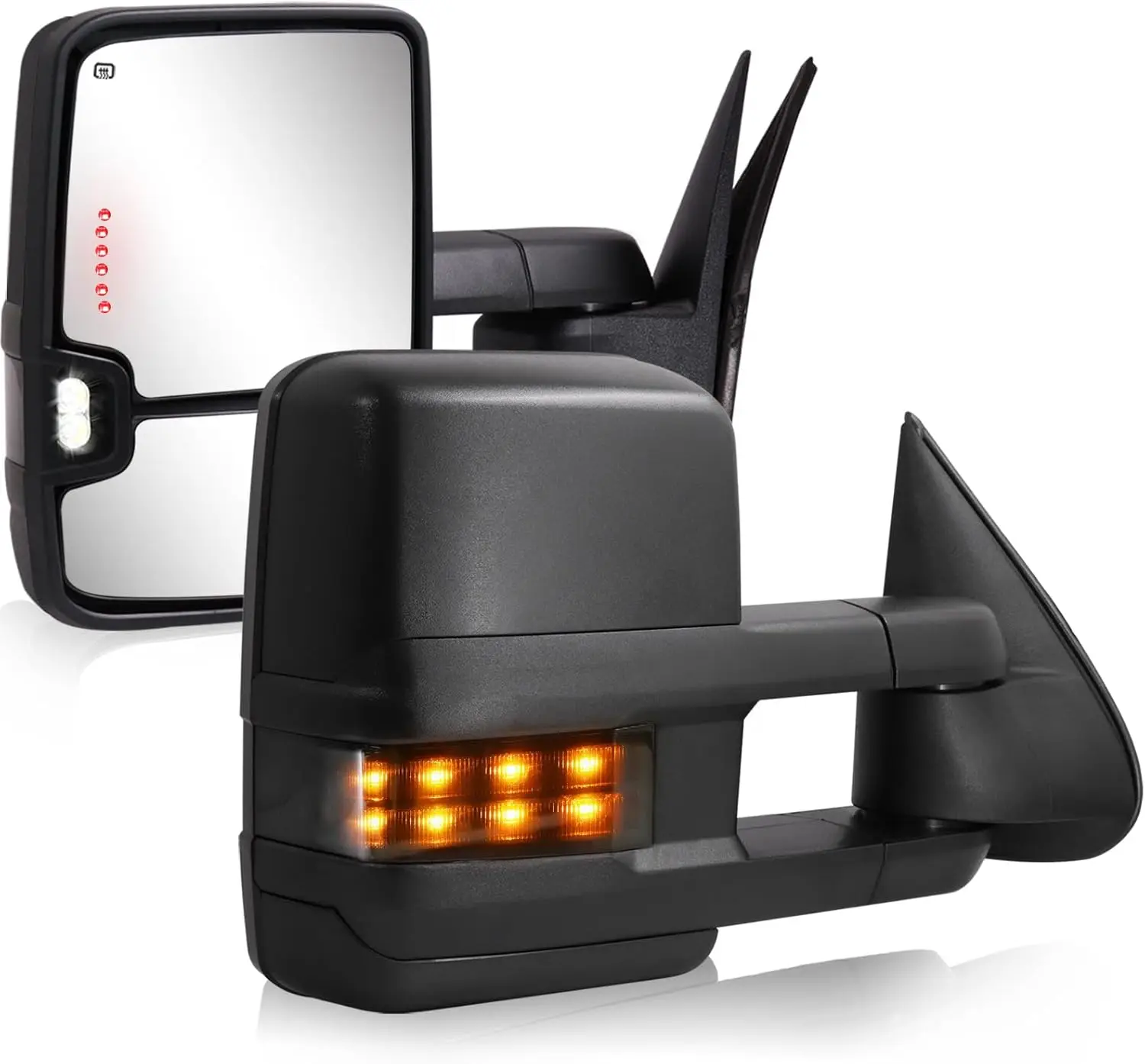 Towing for Chevy and GMC Vehicles, Glass Material, No Color Mentioned, Power Heated, Arrow Turn Signal, Backup Light, Extendable
Towing for Chevy and GMC Vehicles, Glass Material, No Color Mentioned, Power Heated, Arrow Turn Signal, Backup Light, Extendable