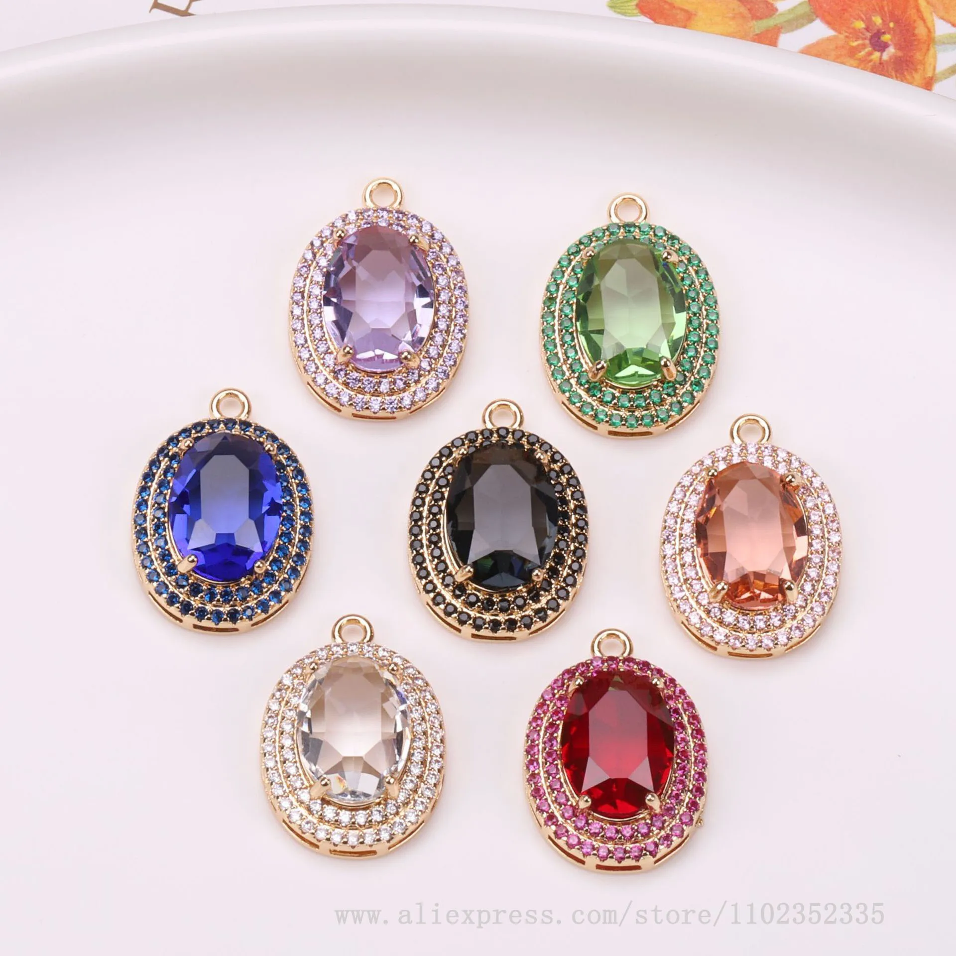 10pcs/ Bag New diamond studded colored crystal double ring oval full diamond pendant DIY earrings necklace jewelry pendant
10pcs/ Bag New diamond studded colored crystal double ring oval full diamond pendant DIY earrings necklace jewelry pendant