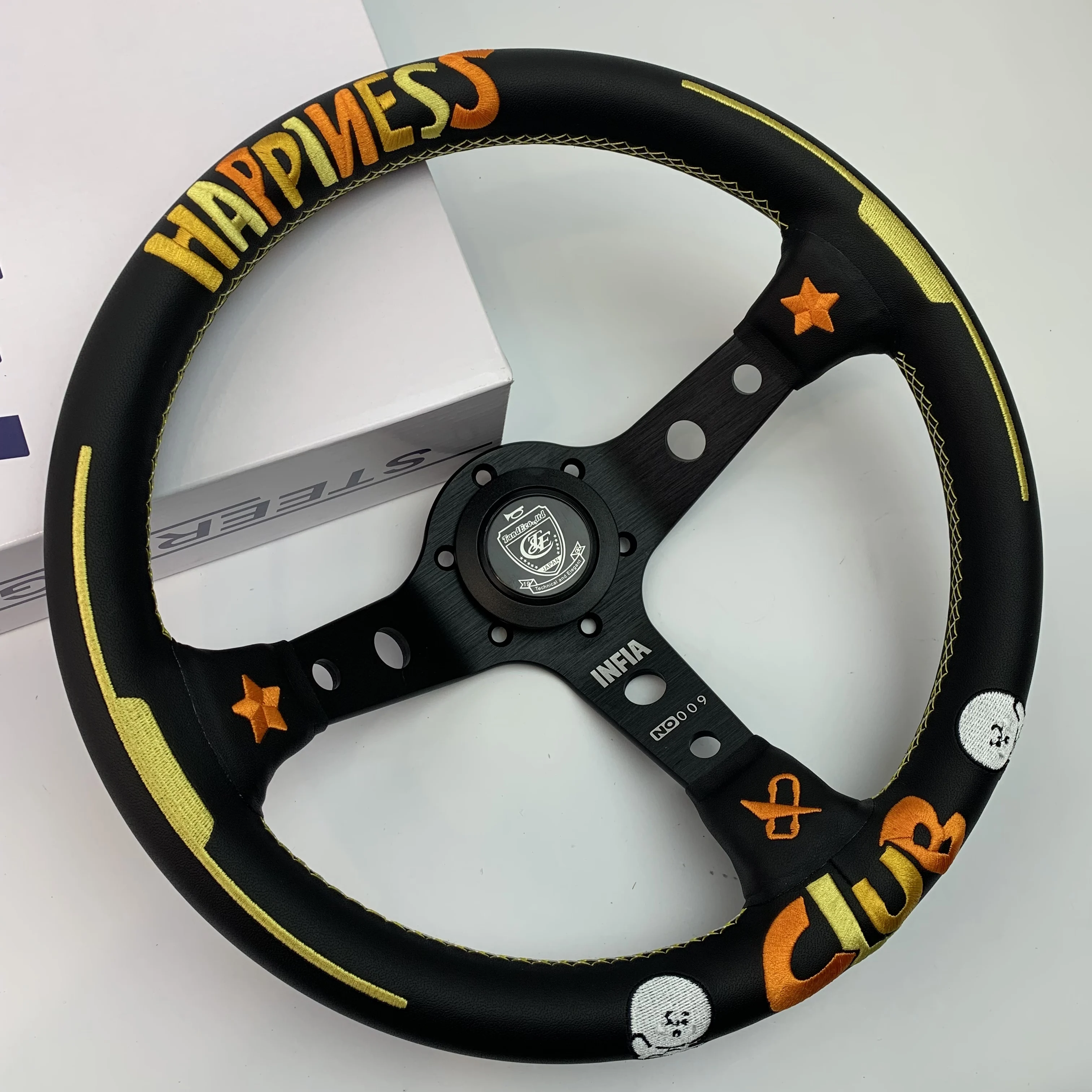 VERTEX 330mm racing steering wheel 13-inch leather deep dish JDM drift wheel with 6 screws
VERTEX 330mm racing steering wheel 13-inch leather deep dish JDM drift wheel with 6 screws