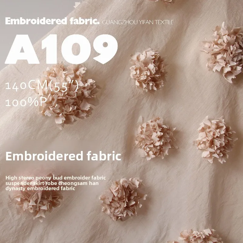 3D Flower Bud Soft Embroidered Fabric for Fashion Long Skirt Dress Clothing Design Diy Cloth By The Yard Sewing Material
3D Flower Bud Soft Embroidered Fabric for Fashion Long Skirt Dress Clothing Design Diy Cloth By The Yard Sewing Material