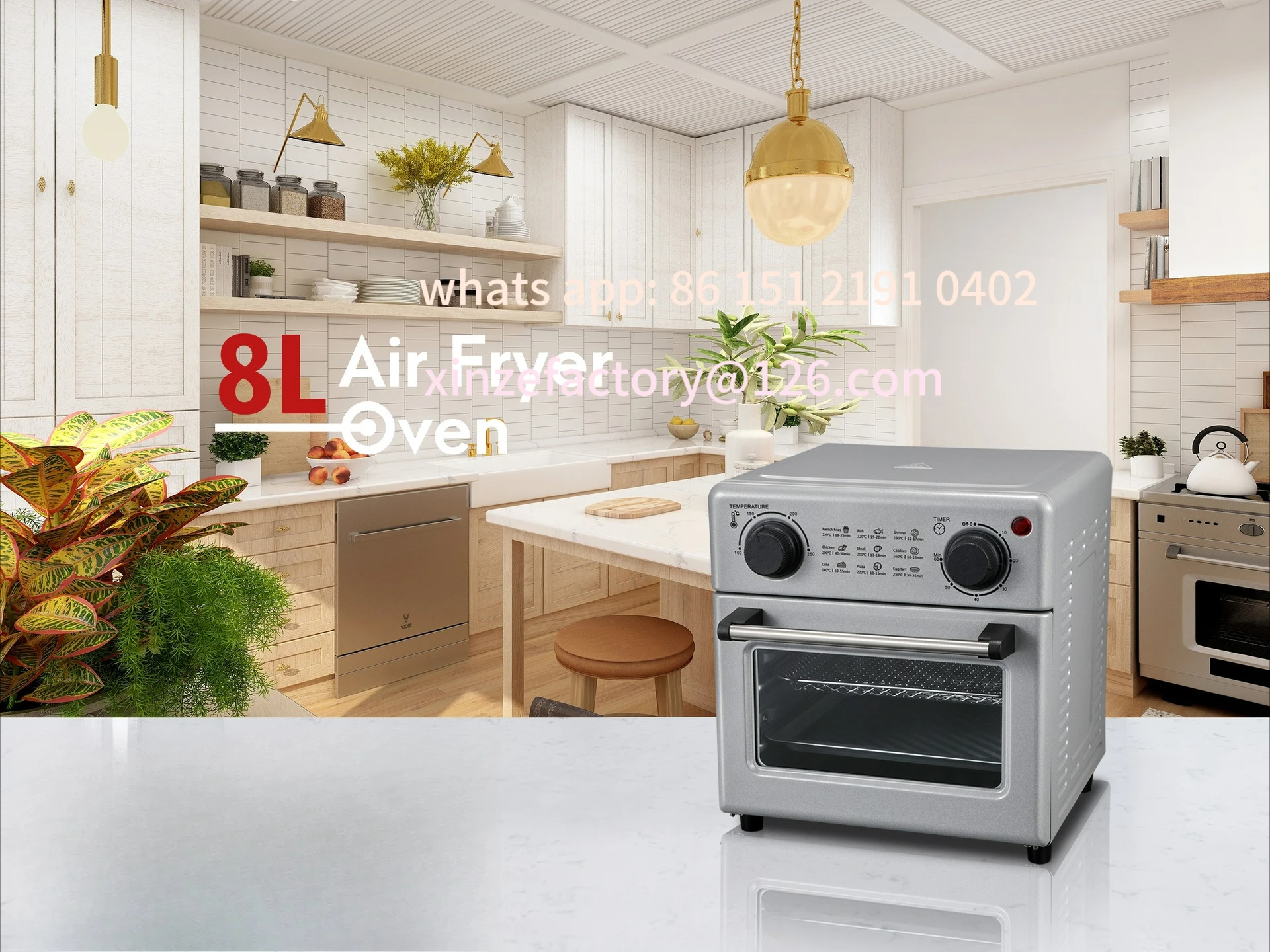 Customizable 8L Oven Multifunctional Baking Electric Oven All-in-One Machine
Customizable 8L Oven Multifunctional Baking Electric Oven All-in-One Machine