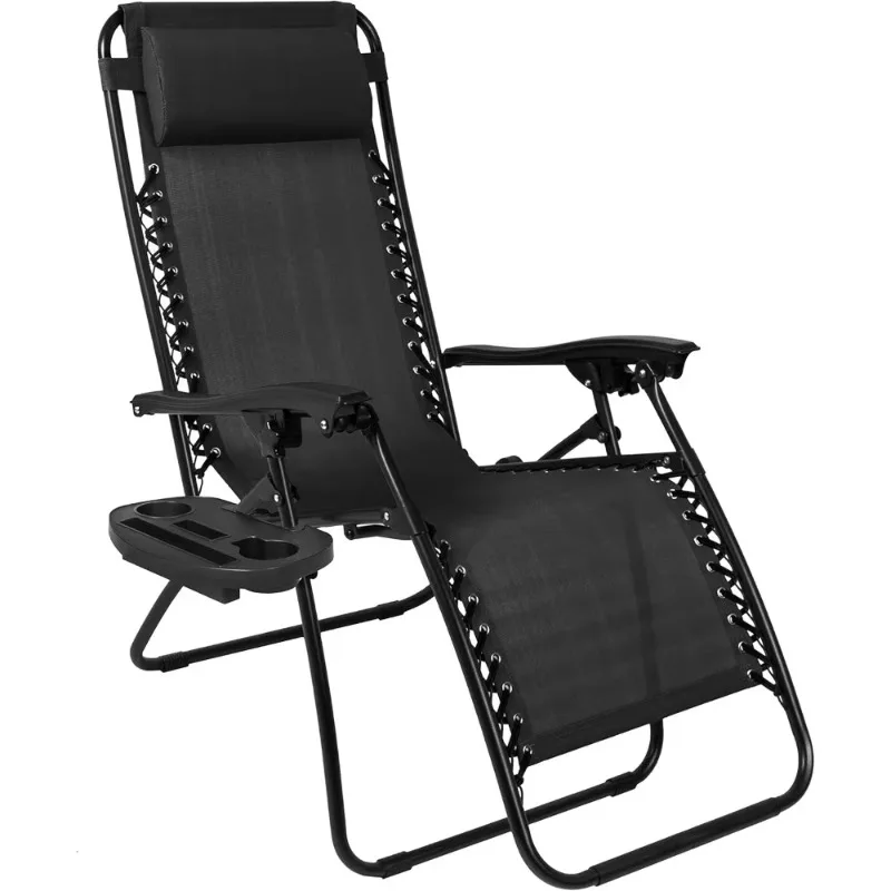 Set of 2 Adjustable Steel Mesh Zero Gravity Lounge Chair Recliners,foldable design, w/Pillows and Cup Holder Trays - Black
Set of 2 Adjustable Steel Mesh Zero Gravity Lounge Chair Recliners,foldable design, w/Pillows and Cup Holder Trays - Black