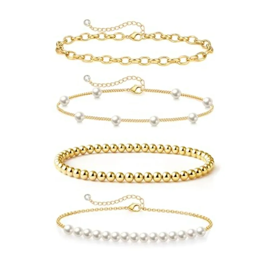 Zeffy Gold Pearl Beaded Bracelet for Women, 14K Gold Plated Jewelry Set With Paperclip Link Chain, Trendy Stack Bracelets
Zeffy Gold Pearl Beaded Bracelet for Women, 14K Gold Plated Jewelry Set With Paperclip Link Chain, Trendy Stack Bracelets