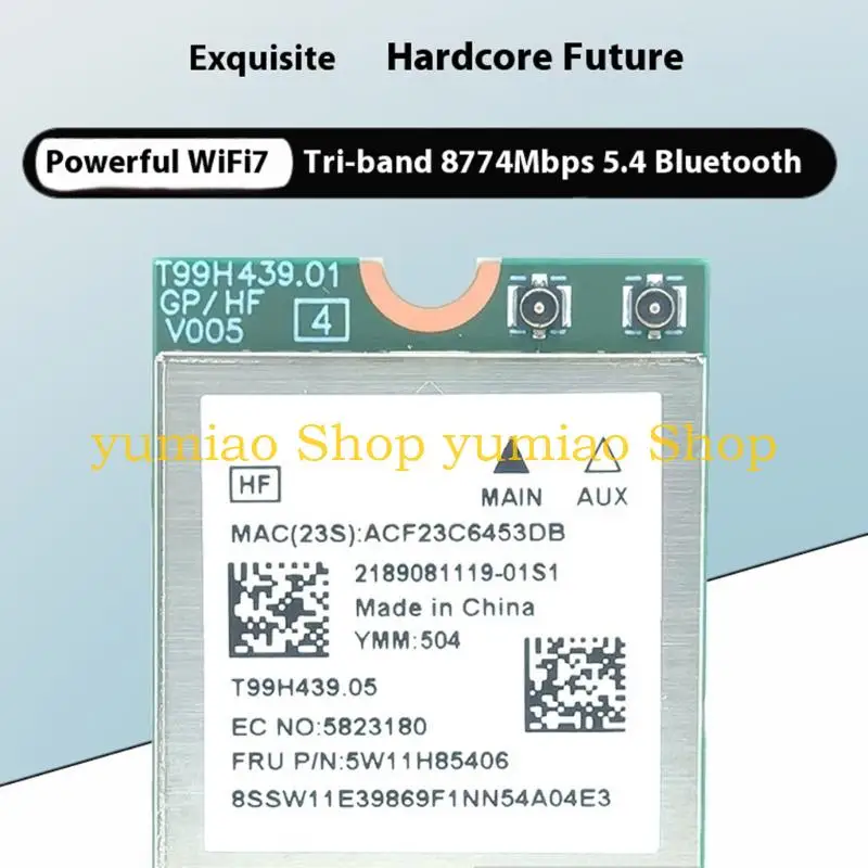 587B High Performances Wireless Networking Card MT7927 WiFi7 Technology 8774Mbps Speed Bluetooth-compatible 5.4 Metal Housing
587B High Performances Wireless Networking Card MT7927 WiFi7 Technology 8774Mbps Speed Bluetooth-compatible 5.4 Metal Housing