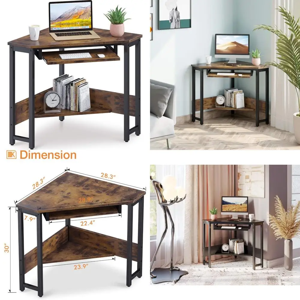 Sturdy Steel Frame Small Desk with Smooth Keyboard Tray and Storage Shelf for Workstation
Sturdy Steel Frame Small Desk with Smooth Keyboard Tray and Storage Shelf for Workstation