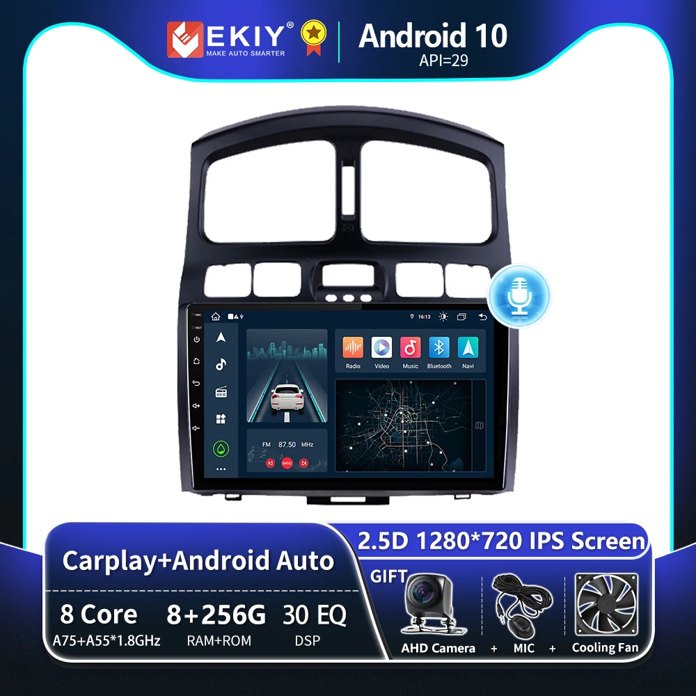 EKIY T8 8G 256G для Hyundai Classic Santa Fe 2005 2006 2007 2008 2009 2010 2011 2012 2013 2014 2015 Автомобильный радиоприемник Мультимедийная система Магнитофон Навигация GPS Стерео Авто Android Carplay Головное устро
EKIY T8 8G 256G для Hyundai Classic Santa Fe 2005 2006 2007 2008 2009 2010 2011 2012 2013 2014 2015 Автомобильный радиоприемник Мультимедийная система Магнитофон Навигация GPS Стерео Авто Android Carplay Головное устро