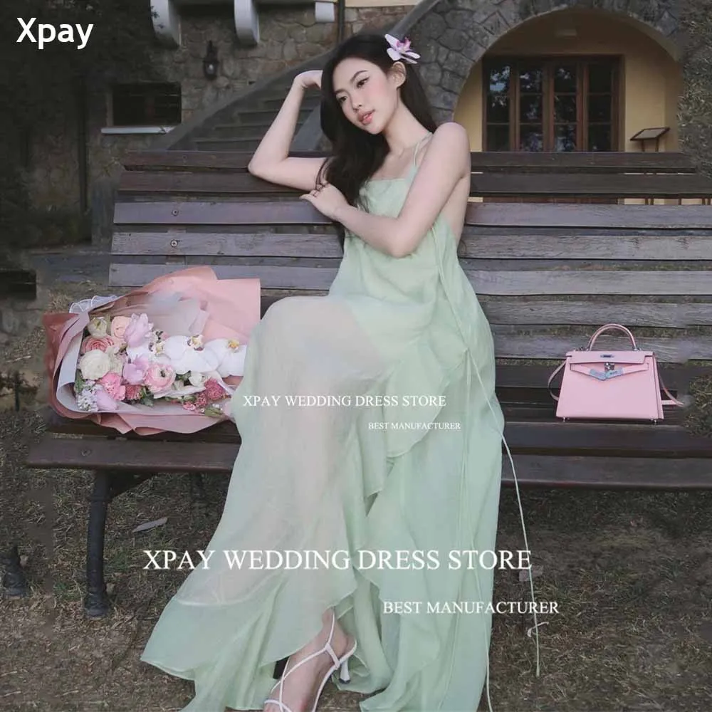 XPAY Sage Green Chiffon Korea Evening Dresses Summer Beach Photo Shoot Prom Dress Sexy Backless Ruffles Formal Party Gowns
XPAY Sage Green Chiffon Korea Evening Dresses Summer Beach Photo Shoot Prom Dress Sexy Backless Ruffles Formal Party Gowns