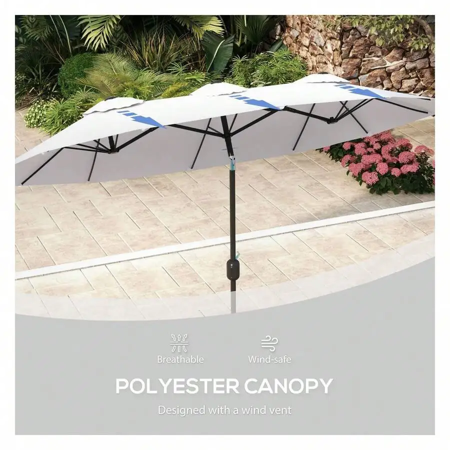 9.5 Feet Double Sided Patio Umbrella With Tilt Crank And Wind Vent For Garden Deck Pool
9.5 Feet Double Sided Patio Umbrella With Tilt Crank And Wind Vent For Garden Deck Pool
