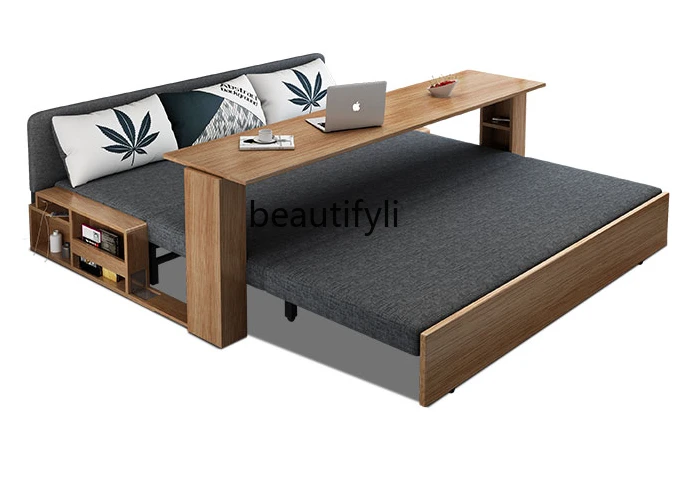 Dual-purpose solid wood foldable sitting and lying simple push-pull storage small apartment double multifunctional sofa bed
Dual-purpose solid wood foldable sitting and lying simple push-pull storage small apartment double multifunctional sofa bed