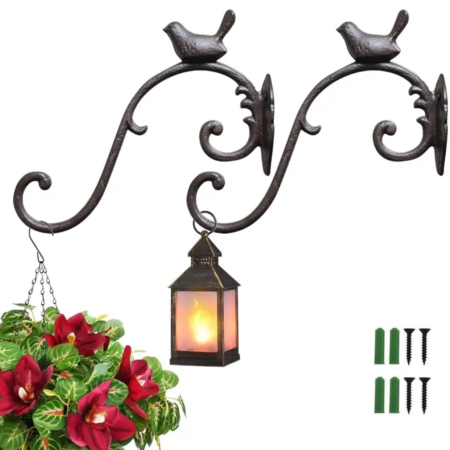 2packs Wall Metal Plant Hangers 10 Deep Hanging Plant Hook Brackets Cast Iron Plant Hanger Decoration for Flower Basket Bird Fee
2packs Wall Metal Plant Hangers 10 Deep Hanging Plant Hook Brackets Cast Iron Plant Hanger Decoration for Flower Basket Bird Fee