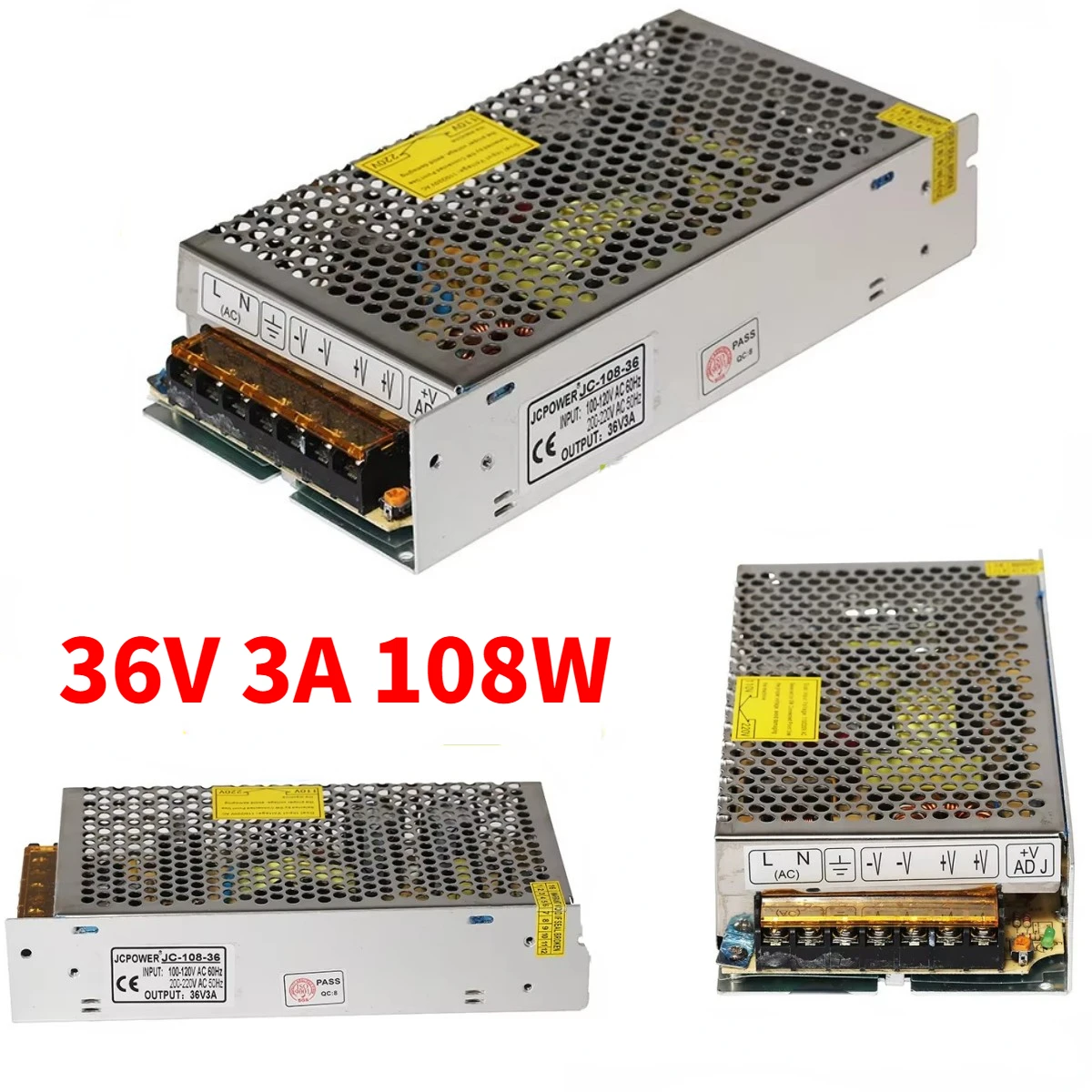 New 36V 3A 108W Power Supply Adapter AC110V-220V to DC 36V Lighting Transformer for LED Strip Modules Light LED Switch Driver
New 36V 3A 108W Power Supply Adapter AC110V-220V to DC 36V Lighting Transformer for LED Strip Modules Light LED Switch Driver