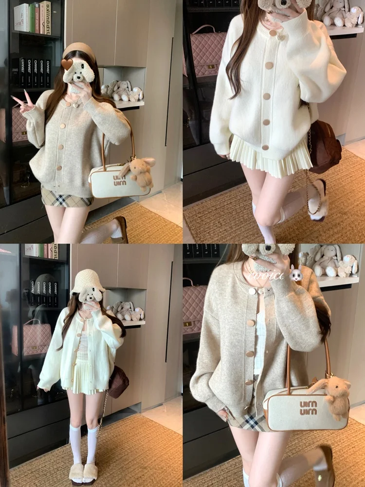 Loose Long Sve Open Cardigan Sweater Women's Autumn Winter Versatile Lazy Sle Knitted Top Coat round Ne Button Closure
Loose Long Sve Open Cardigan Sweater Women's Autumn Winter Versatile Lazy Sle Knitted Top Coat round Ne Button Closure