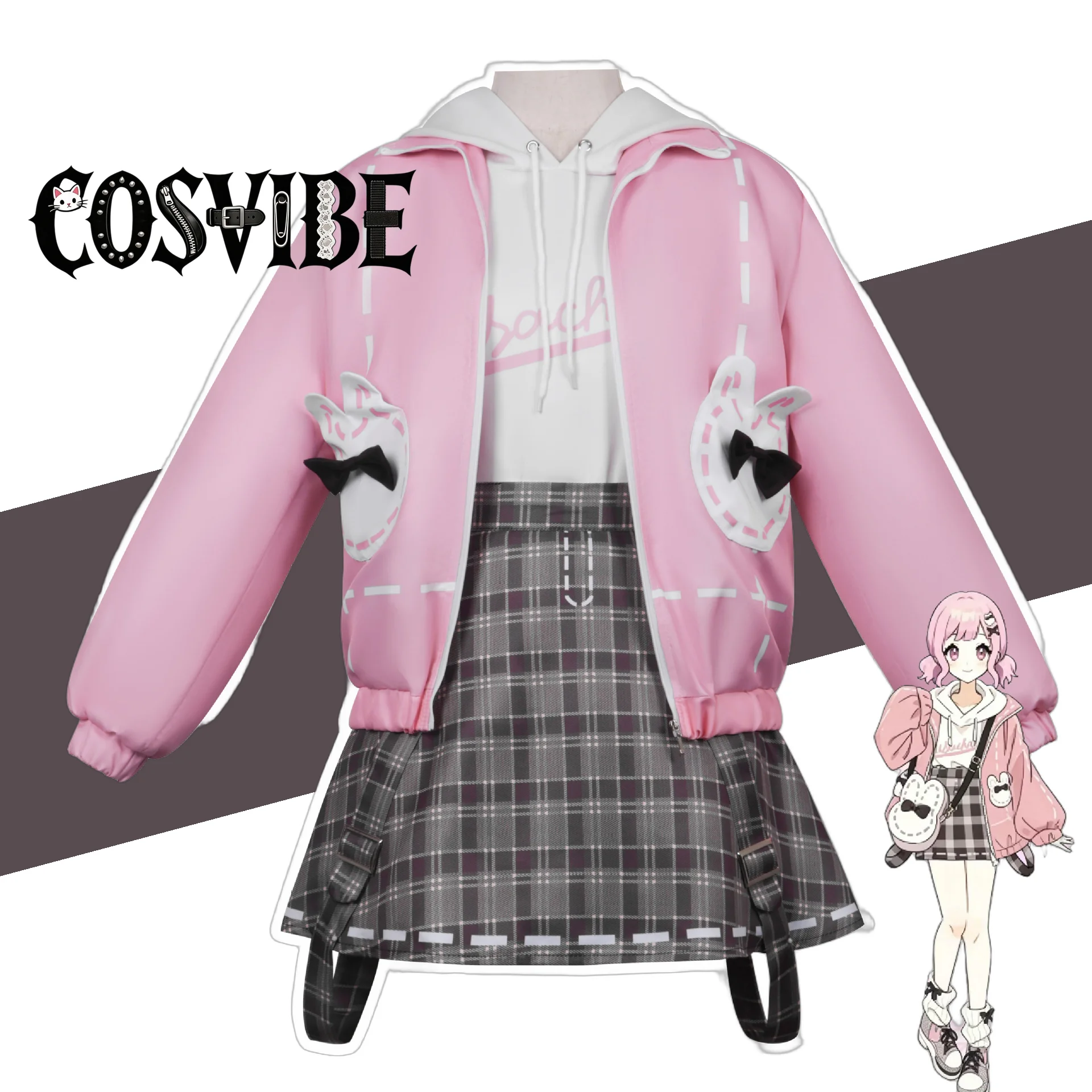 Project SEKAI Otori Emu Yumemu Cosplay Costume - Pink Jacket Hoodie Plaid Skirt Rabbit Accessory Set Halloween
Project SEKAI Otori Emu Yumemu Cosplay Costume - Pink Jacket Hoodie Plaid Skirt Rabbit Accessory Set Halloween