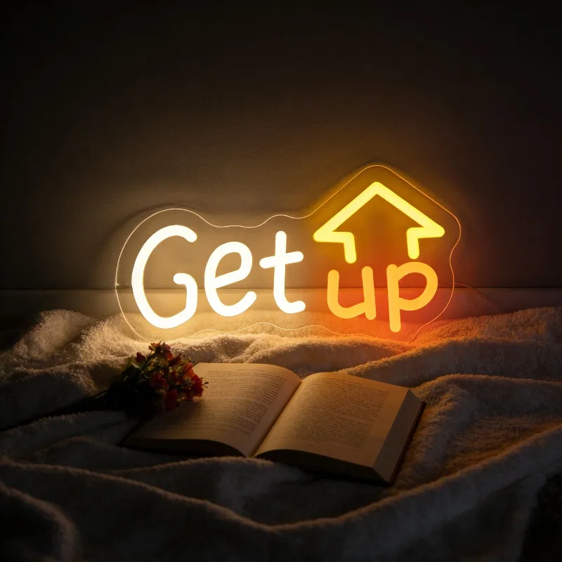 Get Up Neon Sign LED Night Light USB Rechargeable Aesthetic Room Decoration Lamp for Bedroom Living Room Gifts
Get Up Neon Sign LED Night Light USB Rechargeable Aesthetic Room Decoration Lamp for Bedroom Living Room Gifts