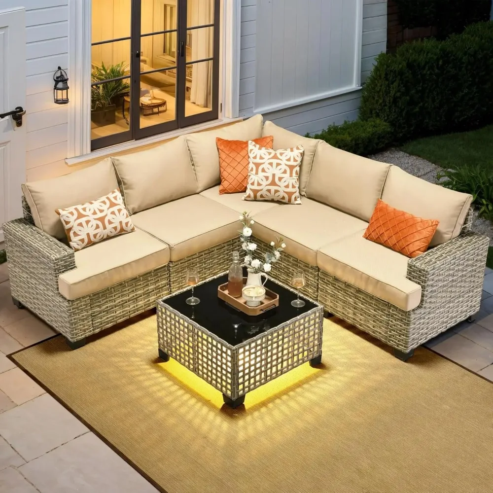 Outdoor Sectional Patio Furniture Set,6 Pieces Wicker Conversation Sets L Shaped Couch,Extra Deep Out Door Sofa, Customized
Outdoor Sectional Patio Furniture Set,6 Pieces Wicker Conversation Sets L Shaped Couch,Extra Deep Out Door Sofa, Customized
