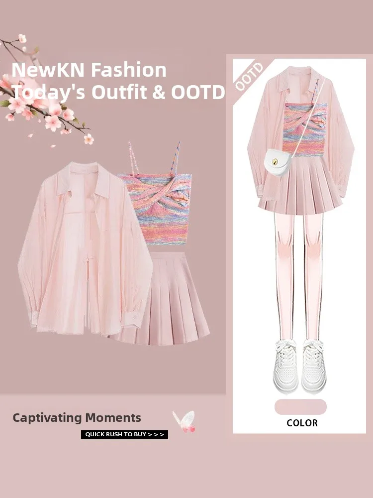 Розовый комплект юбки-миди с высокой талией, женский модный повседневный комплект в полоску, внутренняя одежда Csole, ранняя осень, наряд Dopane
Розовый комплект юбки-миди с высокой талией, женский модный повседневный комплект в полоску, внутренняя одежда Csole, ранняя осень, наряд Dopane