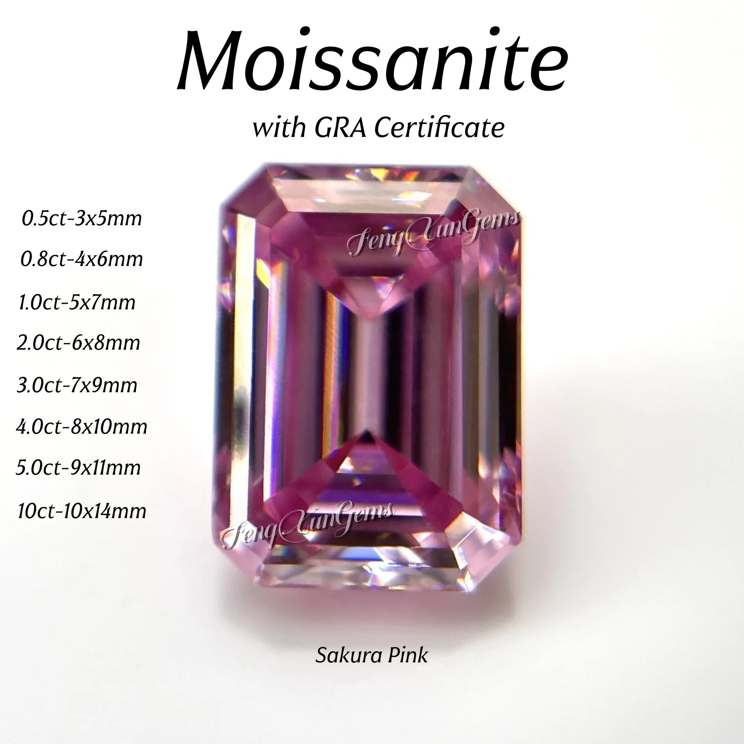Sakura Pink Loose Moissanite Stones 1ct 2ct 3ct with GRA Certificate Shining Fine Jewelry Emerald Cut Lab Grown Diamonds
Sakura Pink Loose Moissanite Stones 1ct 2ct 3ct with GRA Certificate Shining Fine Jewelry Emerald Cut Lab Grown Diamonds
