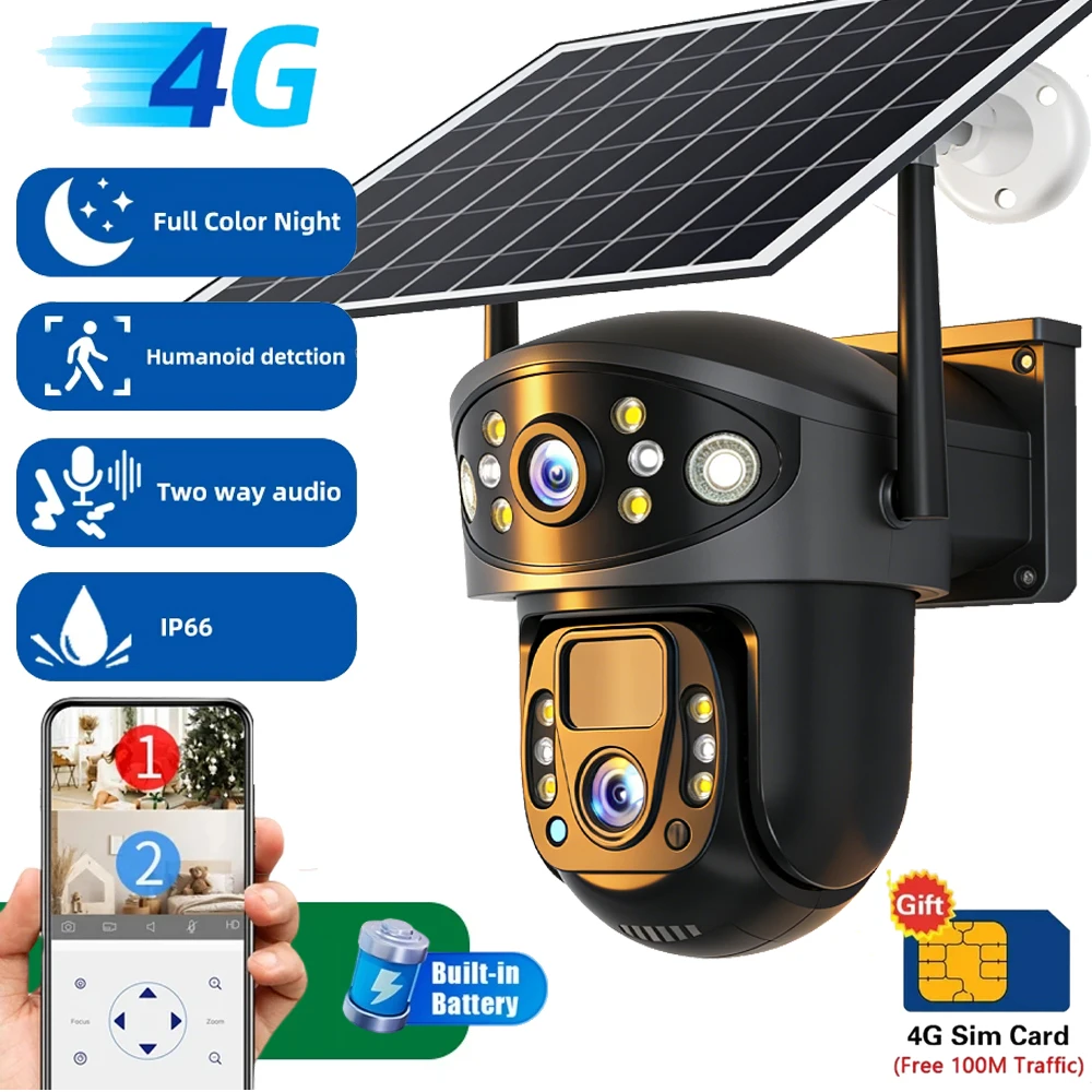 Solar 8MP 4G With SIM Surveillance Camera 2 Lens 3 Screen 10X Zoom PIR Human Detect Cameras Night Vision Outdoor Security CCTV
Solar 8MP 4G With SIM Surveillance Camera 2 Lens 3 Screen 10X Zoom PIR Human Detect Cameras Night Vision Outdoor Security CCTV