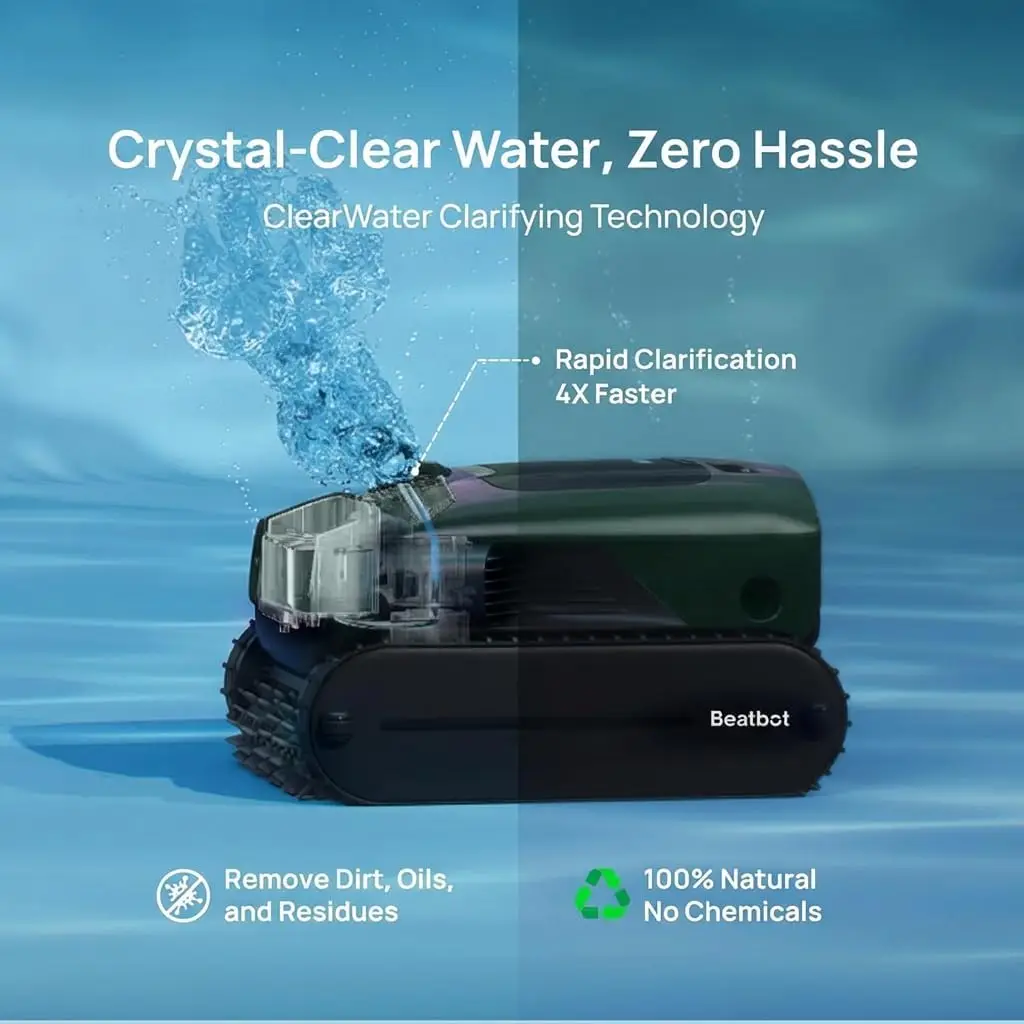 Cordless Pool Vacuum Robot 5 in 1 Cleaning Water Clarification Surface Parking APP Controlled Pool Cleaner
Cordless Pool Vacuum Robot 5 in 1 Cleaning Water Clarification Surface Parking APP Controlled Pool Cleaner