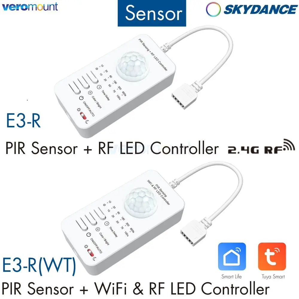 Skydance 5-24 В постоянного тока 3 канала * 1,5 А PIR-датчик + 2,4G беспроводной RF E3-R PIR + WiFi и RF E3-R (WT) WiFi Tuya APP светодиодный контроллер RGB/CCT/DIM
Skydance 5-24 В постоянного тока 3 канала * 1,5 А PIR-датчик + 2,4G беспроводной RF E3-R PIR + WiFi и RF E3-R (WT) WiFi Tuya APP светодиодный контроллер RGB/CCT/DIM