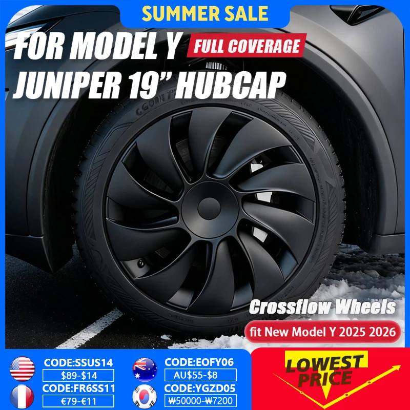 4PCS Wheel Cap for Tesla Model Y Juniper 19 Inch Crossflow Hubcap Performance Replacement Full Rim Cover Accessories 2025 2026
4PCS Wheel Cap for Tesla Model Y Juniper 19 Inch Crossflow Hubcap Performance Replacement Full Rim Cover Accessories 2025 2026