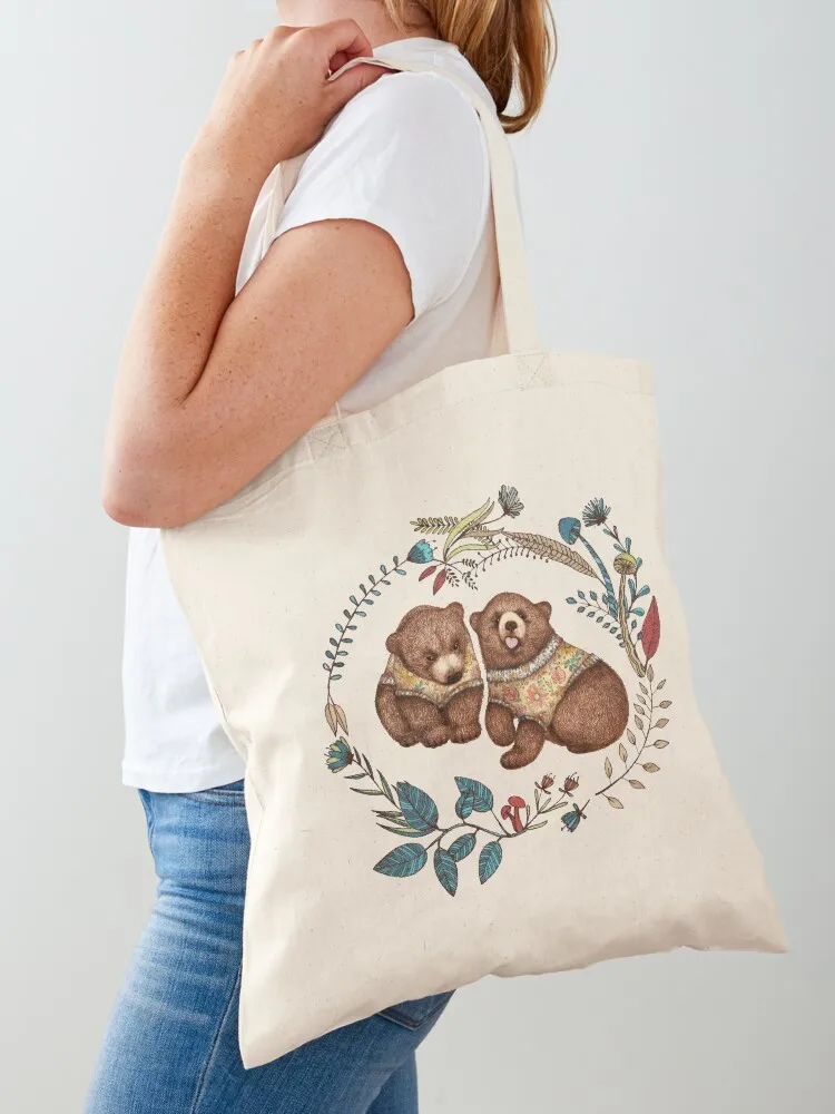 Whimsical Bear Pair with Fantasy Flora Tote Bag Women's tote bag canvas shopping bag shopping trolley great
Whimsical Bear Pair with Fantasy Flora Tote Bag Women's tote bag canvas shopping bag shopping trolley great