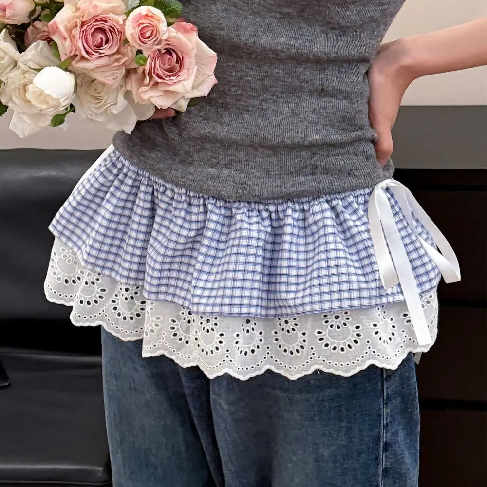 Elegant Balletcore Plaid Fart Curtain White Korean Style Lace Mini Skirts High Waist Embroidery Ruffle Short Skirts Women
Elegant Balletcore Plaid Fart Curtain White Korean Style Lace Mini Skirts High Waist Embroidery Ruffle Short Skirts Women