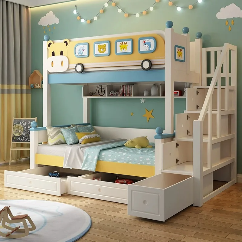 Двухъярусная кровать из цельного дерева, детская двухъярусная кровать, высокая и низкая, двуспальная
Двухъярусная кровать из цельного дерева, детская двухъярусная кровать, высокая и низкая, двуспальная