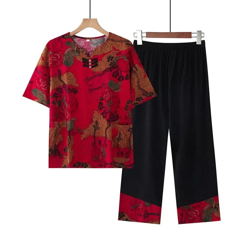 Middle Aged Mother Cotton Linen Two Piece Suit Summer Ladies Large Size 4XL 2PCS 2025 Femme Printing Short Sleeve Trousers Set
Middle Aged Mother Cotton Linen Two Piece Suit Summer Ladies Large Size 4XL 2PCS 2025 Femme Printing Short Sleeve Trousers Set