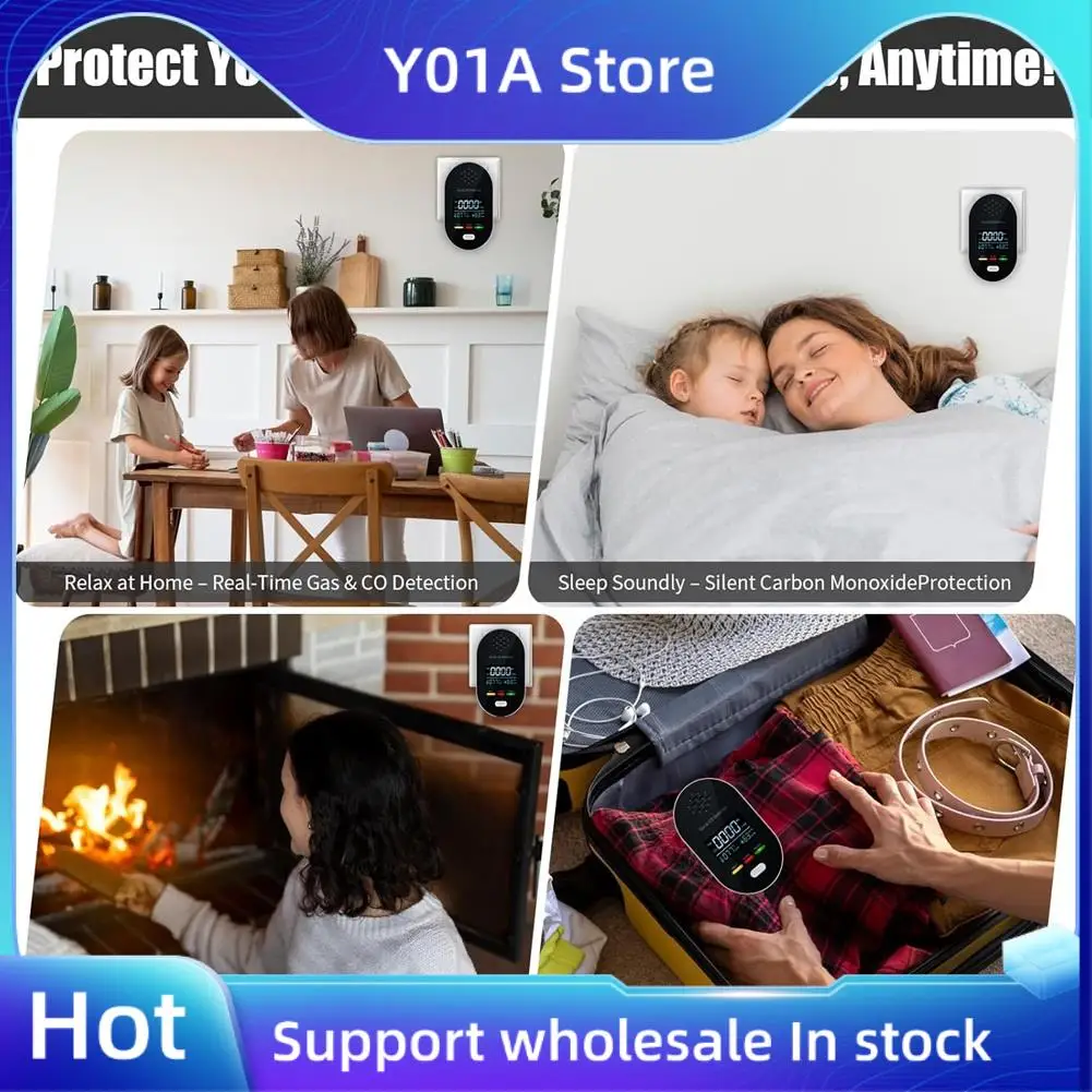 Y01A Gas Leak And Carbon Monoxide Detector,Plug-In Natural Gas Alarm With LED Indicator,CO2 Detector US Plug
Y01A Gas Leak And Carbon Monoxide Detector,Plug-In Natural Gas Alarm With LED Indicator,CO2 Detector US Plug