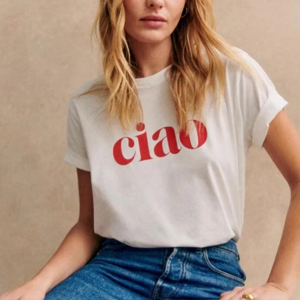 French Retro Letters Printing White Women Elegant T Shirts Summer Short Sleeve Loose Casual Cotton Tops Tumblr Fashion Tees
French Retro Letters Printing White Women Elegant T Shirts Summer Short Sleeve Loose Casual Cotton Tops Tumblr Fashion Tees