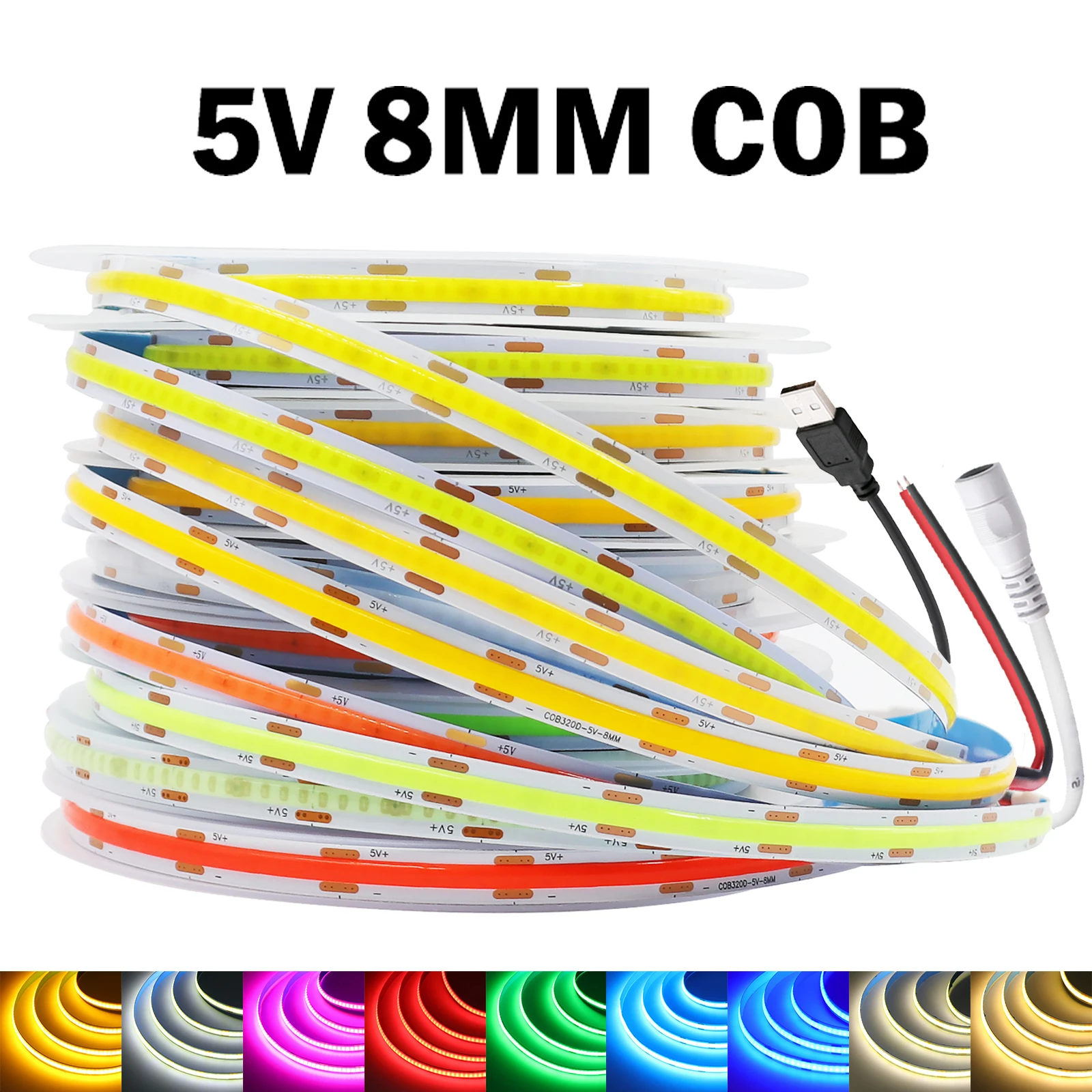Светодиодная лента 5 В USB COB Гибкая светодиодная лента 8 мм 320 светодиодов Линейное освещение высокой плотности с клейкой лентой Подсветка шкафа для телевизора
Светодиодная лента 5 В USB COB Гибкая светодиодная лента 8 мм 320 светодиодов Линейное освещение высокой плотности с клейкой лентой Подсветка шкафа для телевизора