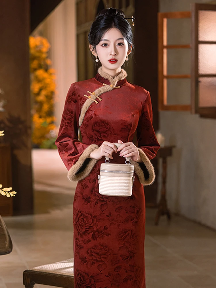 Red Winter Dr Thiened Long Sve Fce Lined Ele High End Young Sle Improved Version Women's Dr
Red Winter Dr Thiened Long Sve Fce Lined Ele High End Young Sle Improved Version Women's Dr