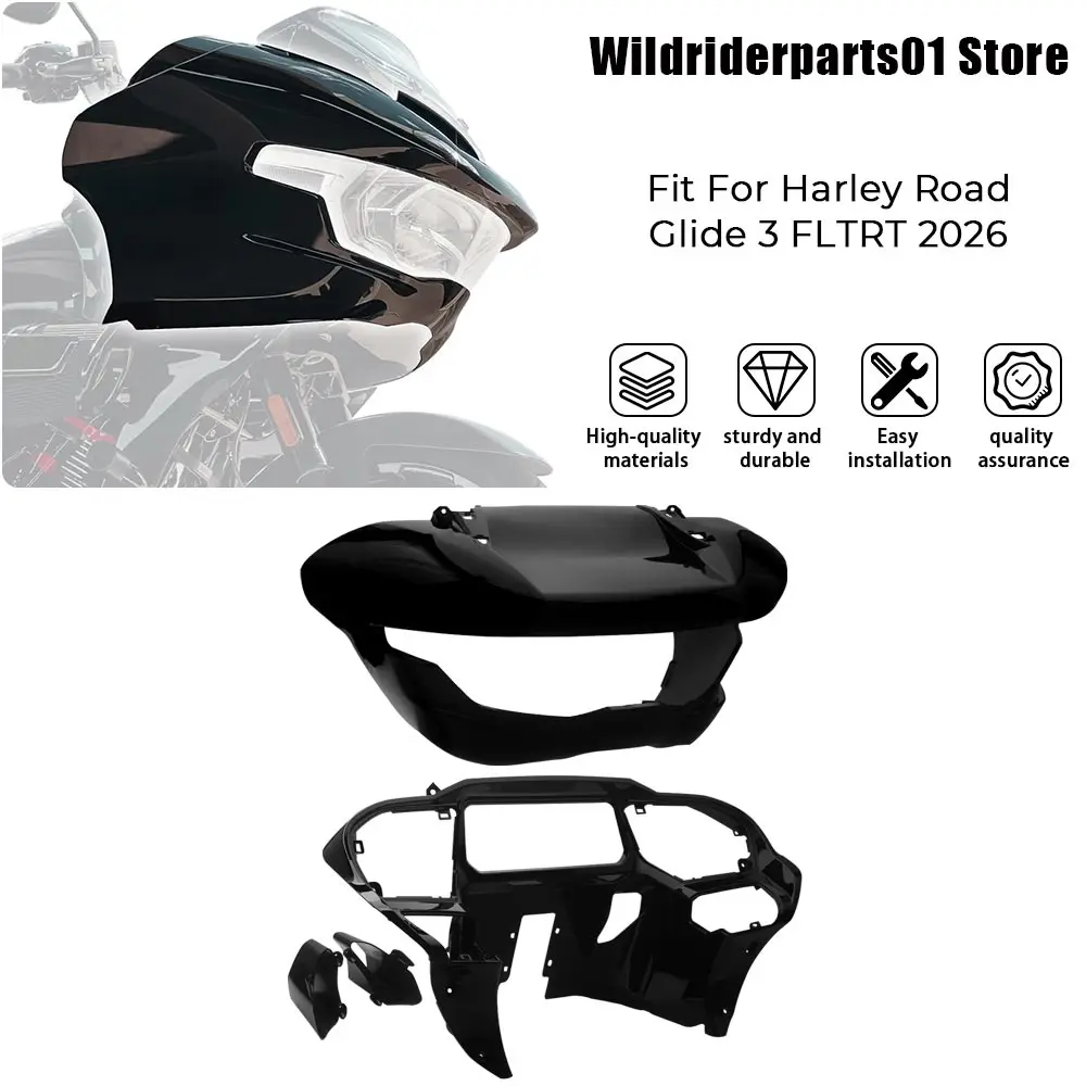 Для мотоциклов Harley Touring Road Glide CVO ST FLTRXSTSE 2024-2026: Комплект черных передних внутренних/наружных обтекателей фар из АБС-пластика (1 комплект)
Для мотоциклов Harley Touring Road Glide CVO ST FLTRXSTSE 2024-2026: Комплект черных передних внутренних/наружных обтекателей фар из АБС-пластика (1 комплект)