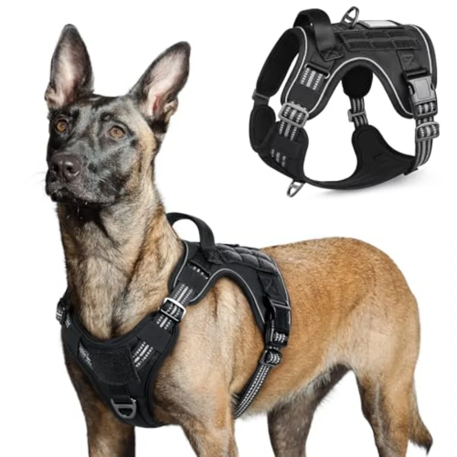 Tactical Dog Harness for Dogs, No Pull Military Service Vest with Handle and Molle, Easy Control for Training Walking, Adjustab
Tactical Dog Harness for Dogs, No Pull Military Service Vest with Handle and Molle, Easy Control for Training Walking, Adjustab