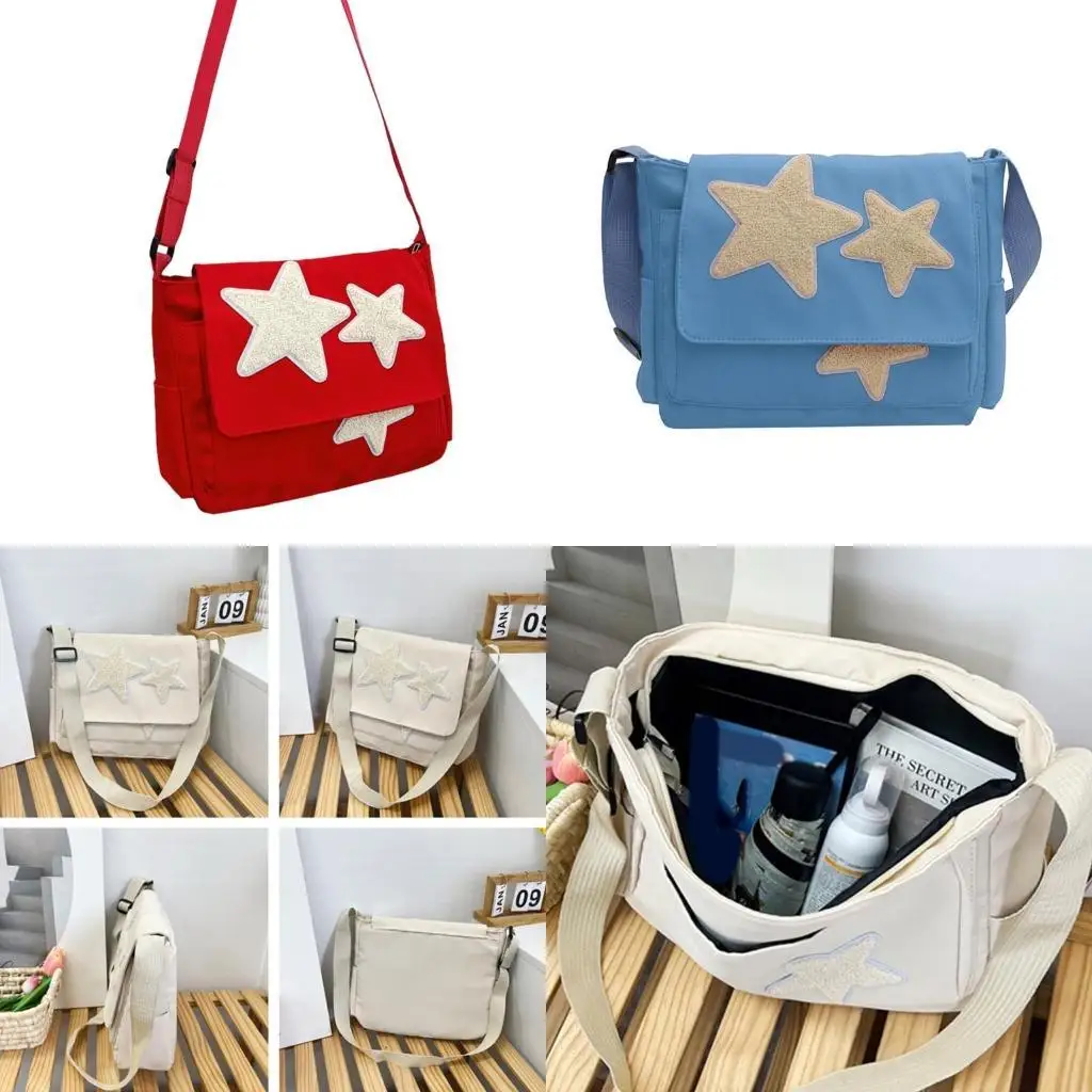 D46D 2023 Crossbody Shoulder Bag Canvas Fashion School Bags with Star Pattern Large Capacity Versatile Bag for Girl
D46D 2023 Crossbody Shoulder Bag Canvas Fashion School Bags with Star Pattern Large Capacity Versatile Bag for Girl