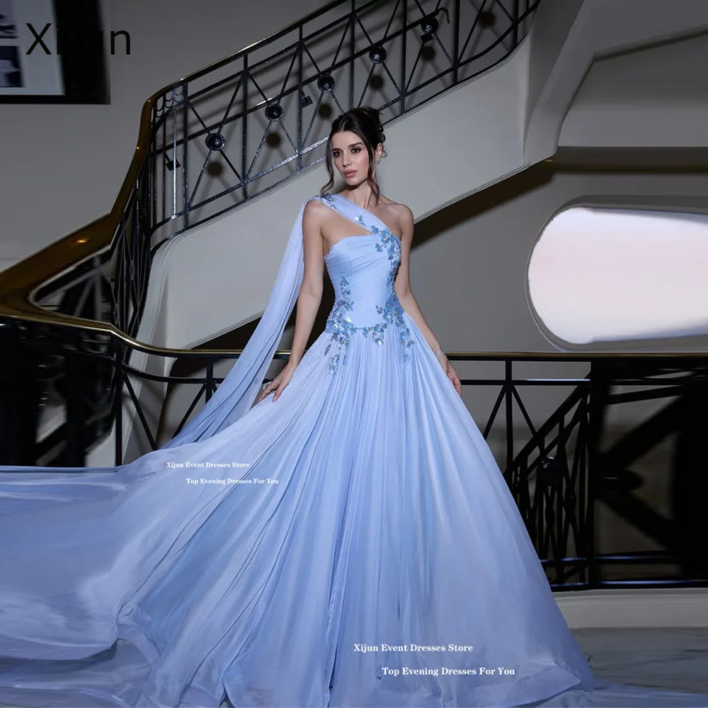 Xijun Luxury Blue Chiffon Evening Dresses One Shoulder Beads A-Line Long Prom Dresses Pleated Pleated Prom Gowns 2026 Customzied
Xijun Luxury Blue Chiffon Evening Dresses One Shoulder Beads A-Line Long Prom Dresses Pleated Pleated Prom Gowns 2026 Customzied
