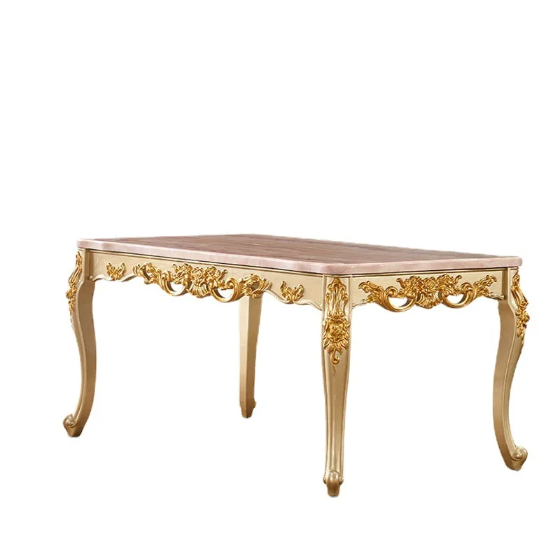 European style, long meal, table and chair combination, solid wood, square, marble, champagne, golden restaurant
European style, long meal, table and chair combination, solid wood, square, marble, champagne, golden restaurant