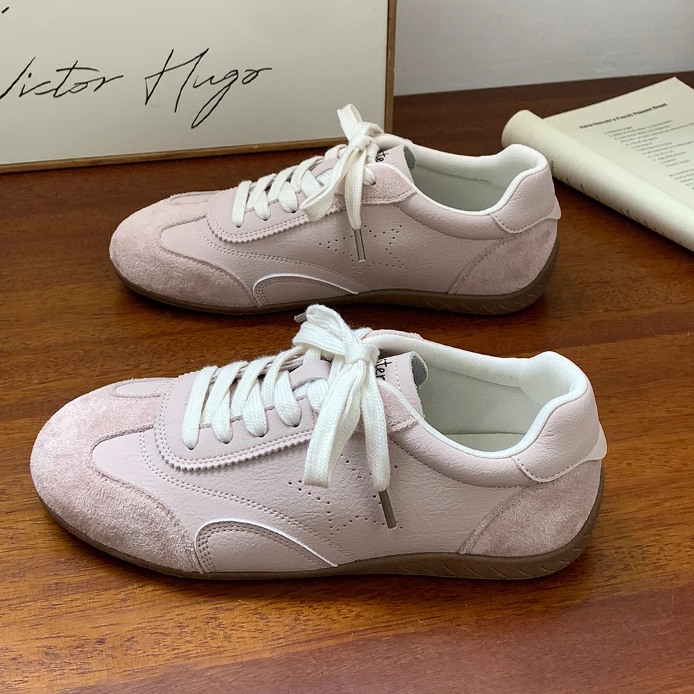 New Women's Star Embossed Retro Sneakers, Suede & Leather Low-Top Shoes, Breathable Footwear in Pink/Yellow/White
New Women's Star Embossed Retro Sneakers, Suede & Leather Low-Top Shoes, Breathable Footwear in Pink/Yellow/White