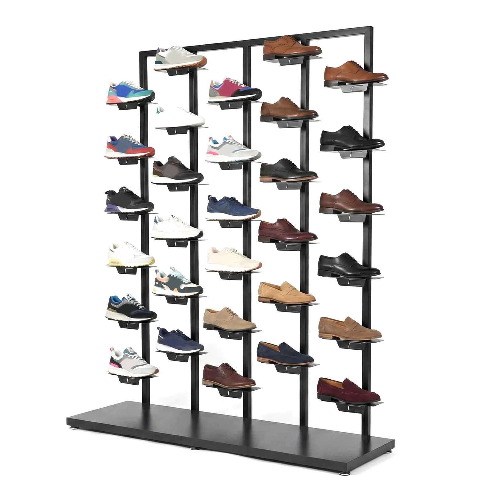 Коммерческая витрина для обуви на 30 пар, 6-ярусная полка для демонстрации обуви в розничных магазинах, бутиках, гардеробных, прихожих и входных зонах
Коммерческая витрина для обуви на 30 пар, 6-ярусная полка для демонстрации обуви в розничных магазинах, бутиках, гардеробных, прихожих и входных зонах