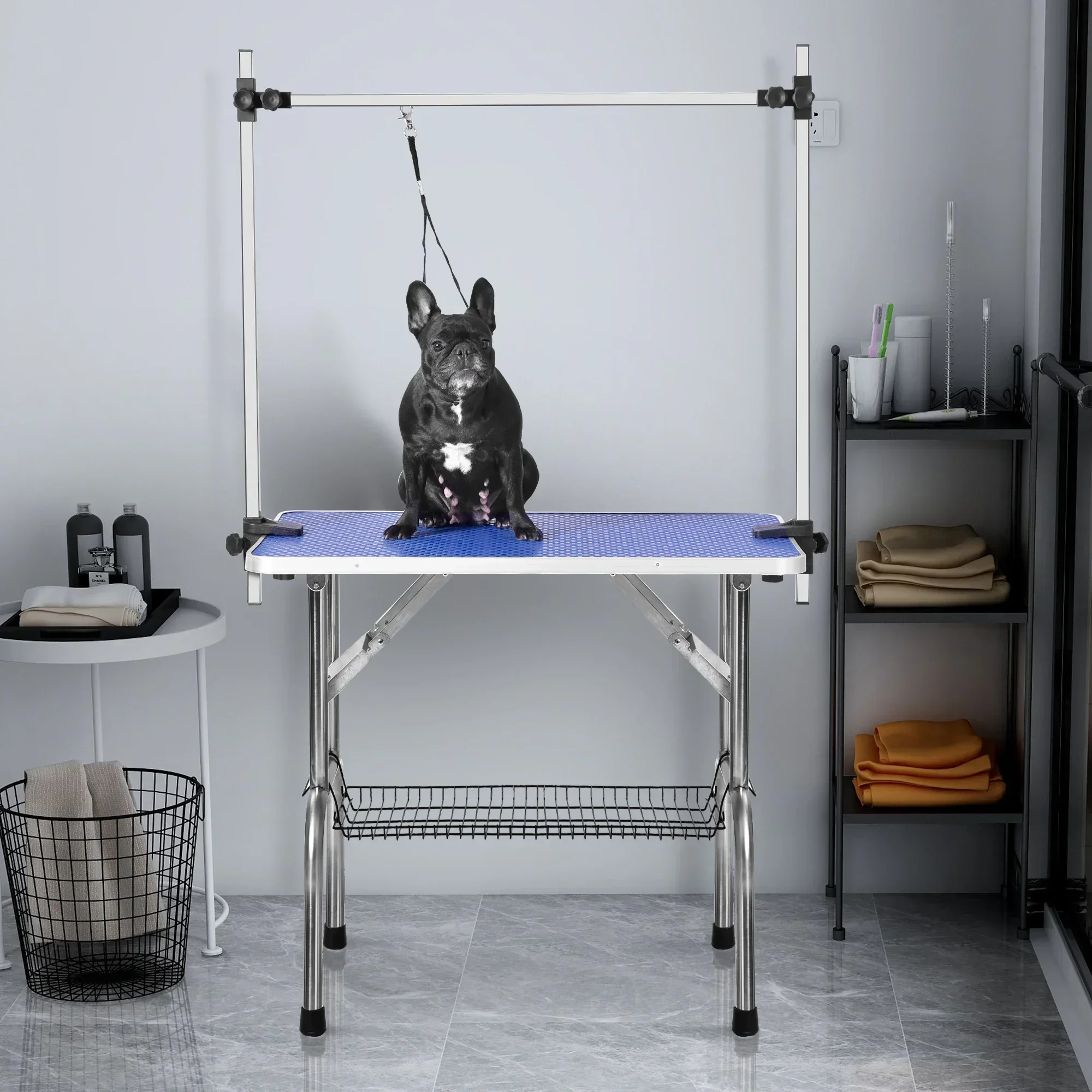 ## Large Size 46" Grooming Table For Pet Dog And Cat With Adjustable Arm And Clamps Large Heavy Duty Animal Grooming Table#
## Large Size 46" Grooming Table For Pet Dog And Cat With Adjustable Arm And Clamps Large Heavy Duty Animal Grooming Table#