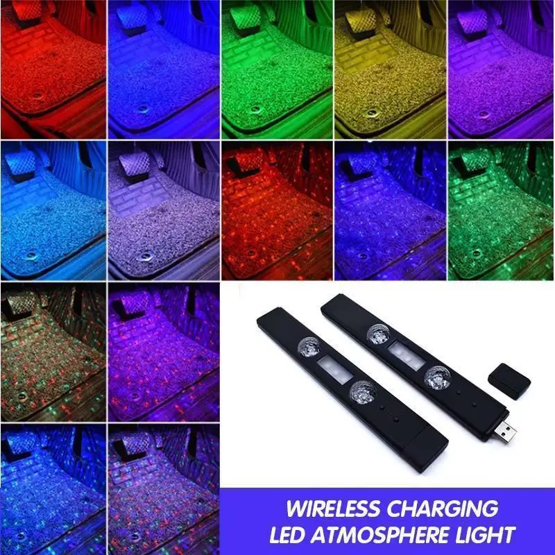 Wireless Charging LED Ambient Light Led Car Foot Ambient Light With USB Cigarette Lighter Backlight Music Control App RGB Auto
Wireless Charging LED Ambient Light Led Car Foot Ambient Light With USB Cigarette Lighter Backlight Music Control App RGB Auto