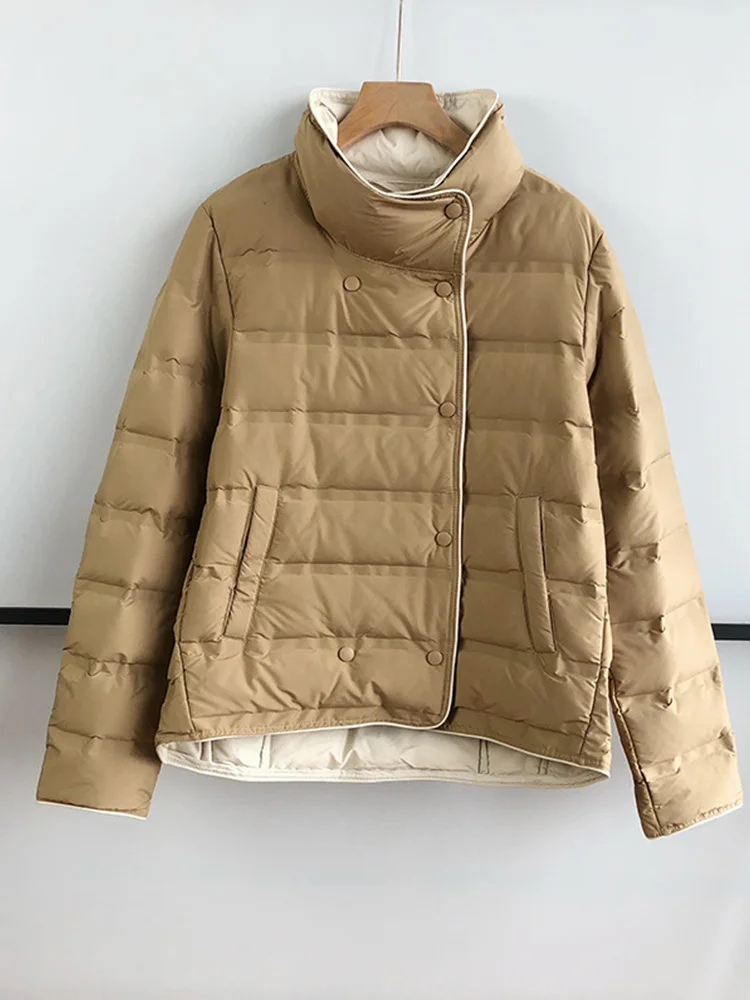 Collar 2023 Light Winter Ultra Women Stand Short 90% White Duck Down Coat Warm Single Breasted Puffer Jacket Outwear
Collar 2023 Light Winter Ultra Women Stand Short 90% White Duck Down Coat Warm Single Breasted Puffer Jacket Outwear
