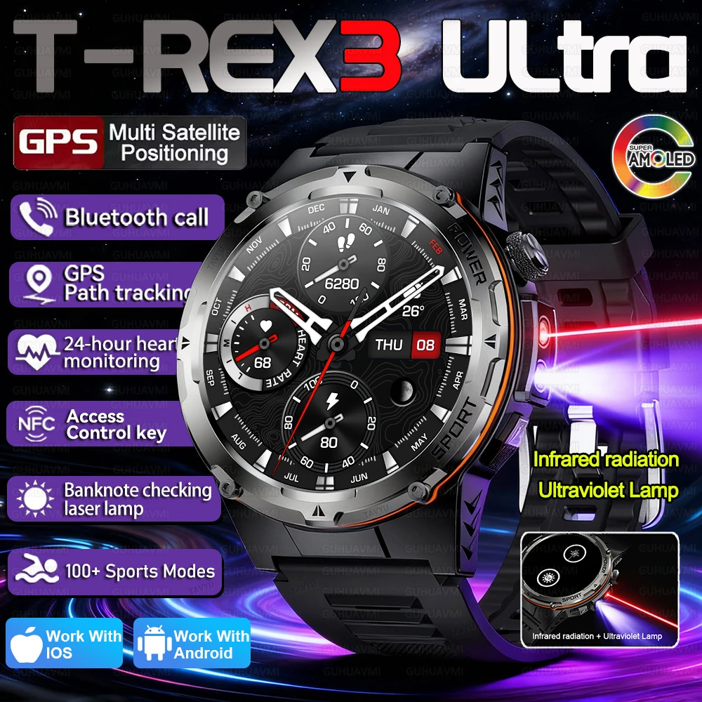 2026 New T-REX3 ULtra Outdoors GPS Sports Smart Watch Men AMOLED Screen IP68 Waterproof Heart rate 500mAh NFC HD Call SmartWatch
2026 New T-REX3 ULtra Outdoors GPS Sports Smart Watch Men AMOLED Screen IP68 Waterproof Heart rate 500mAh NFC HD Call SmartWatch