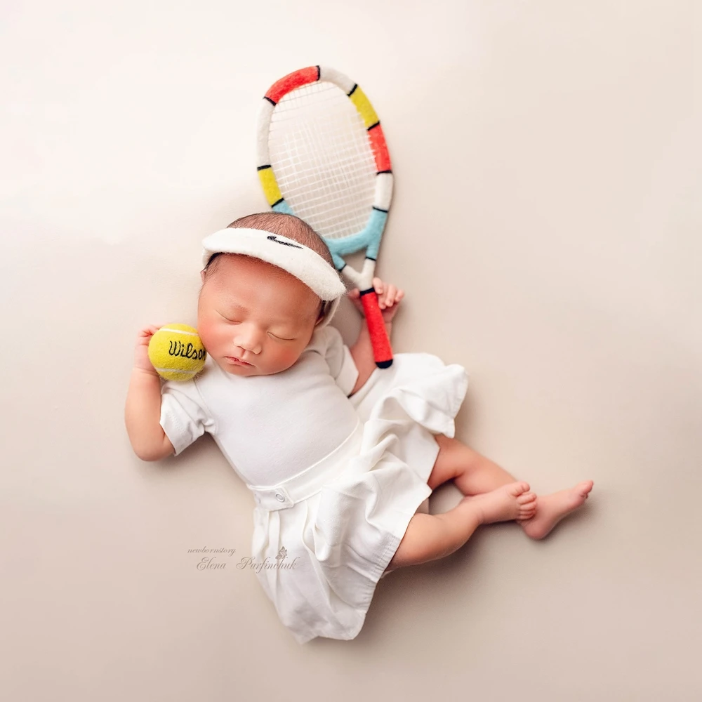 Newborn Photography Props Baby White Tennis Ruffle Dress Top Skirt Set Infant Photo Shoot Outfit Sports Theme Princess Clothes
Newborn Photography Props Baby White Tennis Ruffle Dress Top Skirt Set Infant Photo Shoot Outfit Sports Theme Princess Clothes