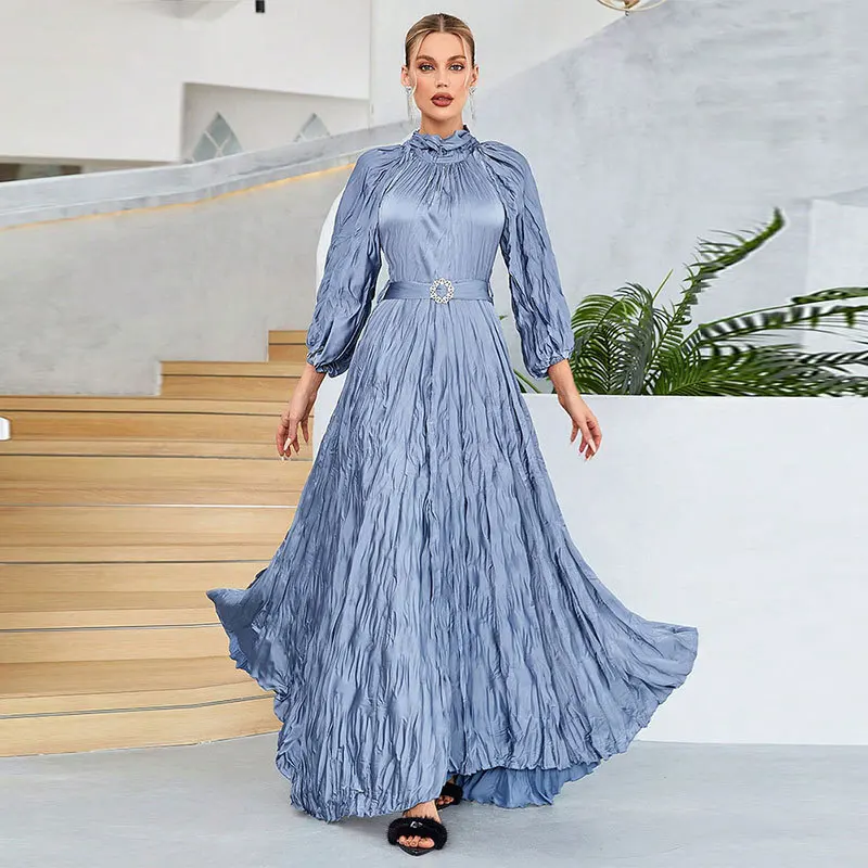 Elegant high-end dress solid color pleated evening dress, new high-end simple temperament classic women's clothing is on sale
Elegant high-end dress solid color pleated evening dress, new high-end simple temperament classic women's clothing is on sale