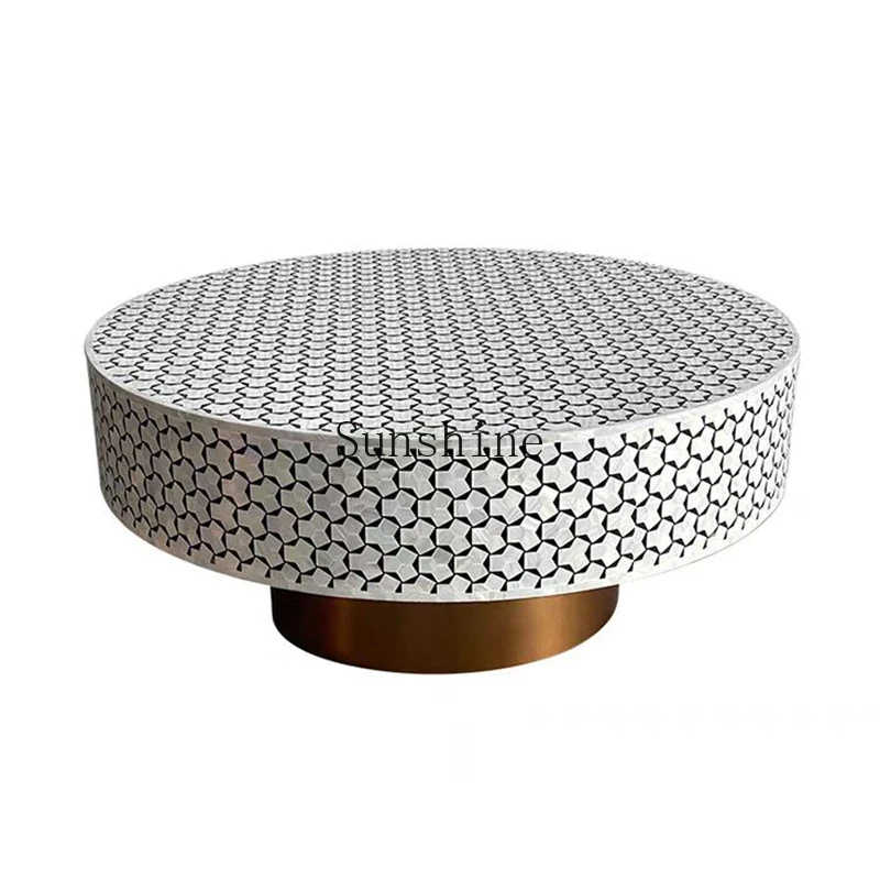 Modern minimalist creative living room household metal high-end round coffee table
Modern minimalist creative living room household metal high-end round coffee table