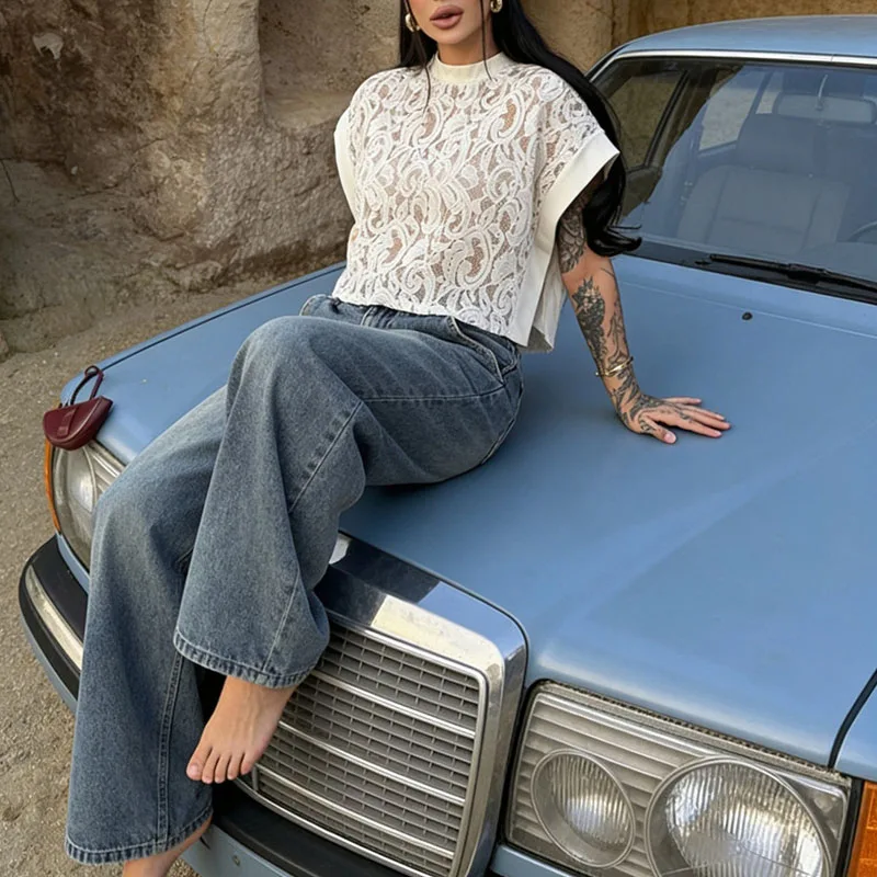Summer O-neck Lace Hollow Out Beach Pullovers Elegant Sleeveless Loose Women's T-shirts Fashion Solid Color Crochet Mesh Vest
Summer O-neck Lace Hollow Out Beach Pullovers Elegant Sleeveless Loose Women's T-shirts Fashion Solid Color Crochet Mesh Vest