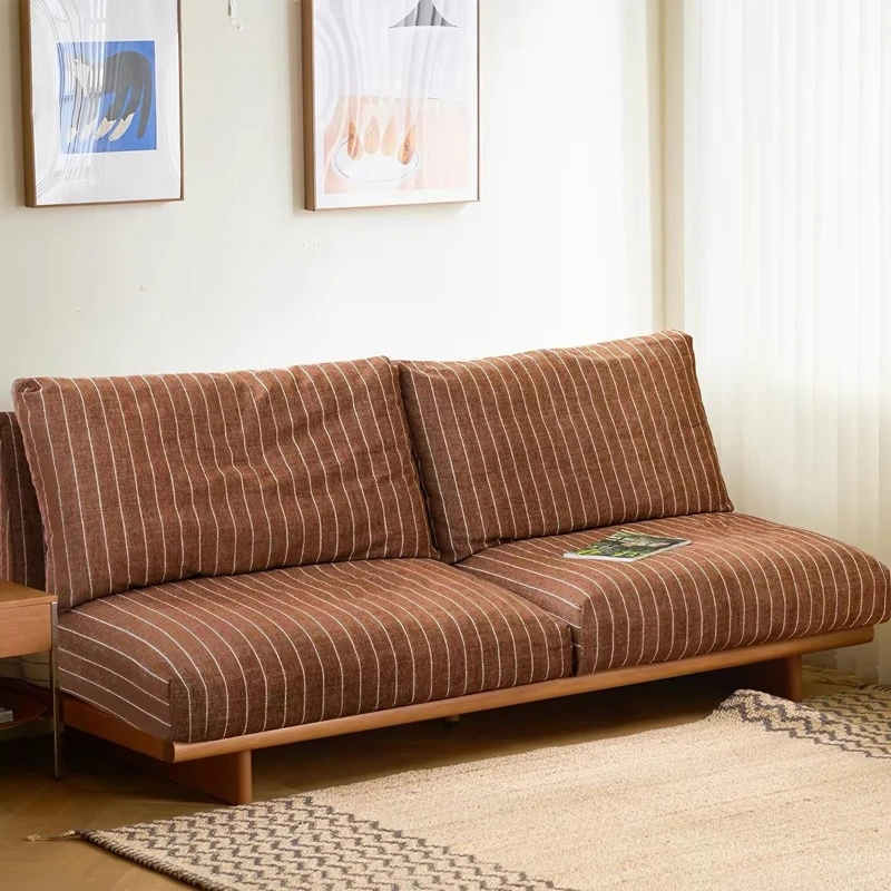 French niche design, solid wood washable striped sofa without armrests
French niche design, solid wood washable striped sofa without armrests