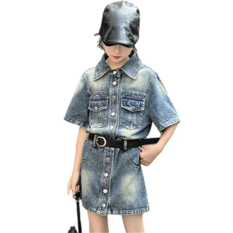 Cowgirl High Fashion Streetwear Kids Girl Denim Clothing with Skirt Summer Coveralls One Piece Denim Set with Belt For Children
Cowgirl High Fashion Streetwear Kids Girl Denim Clothing with Skirt Summer Coveralls One Piece Denim Set with Belt For Children